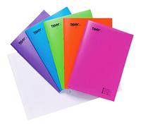 A5 Strong Plastic Notepad Feint Ruled 80 Page Lined Paper Exercise Notebook with Bright Cover
