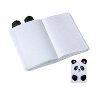 A5 Stuffed Animal Embroidery Notebooks- Blurred Journal, Cute Panda Sketchbook, PU Leather Writing Tablet, Texture Record, Creative Notepad | E