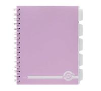 A5 Subject Notebook 5 Tabs Dividers Wiro Project Book School Office Writing Pad Pastel Colours Lined Ruled Pages Writing Jotter (PURPLE)