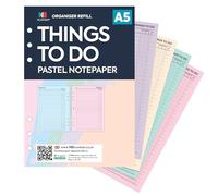A5 Things To Do Pastel Notepaper Refill Compatible with Filofax A5 size