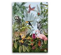 A5 Tropical Jungle Notebook - 160 Page Ruled Writing Pad with 54gsm Paper - Casebound Hardback Lined Journal for Note Taking, Doodling, School, Work or Home - Wildlife Animal Design Stationery A5 Size