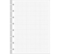 A5 TUL Discbound Grid Refill Paper, 8-Disc Discbound Graph Paper, 100Sheets / 200Pages Loose-Leaf Grid Paper, 100gsm White Paper, 5.8 x 8.3 in