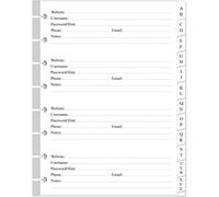A5 TUL Discbound Password Book Refills - 8-Disc A-Z Password Notebook Refill Paper with Alphabetical Tabs, 120gsm White Paper, 5.8" x 8.3"