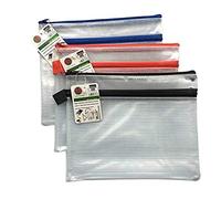 A5 Twin Pocket Tuff Bag School Storage Strong Pencil Pen Case Zip Wallet (230x 180mm) Single