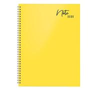 A5 Twin Wire Yellow Soft Cover Ruled Notebook Notepad School 60 Sheets