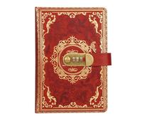 A5 Vintage PU Notebook Password Notepad Privacy Log Record Secret Office Stationery Leather Diary School Supplies Lockable Diary(Brown)