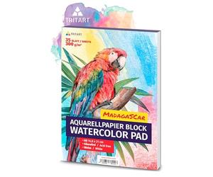 A5 Watercolor Paper 300g / White / 35 Sheets | Aquarelle pad Din A5 by Tritart