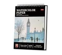 A5 Watercolour Paper Pad - Pack of 2, 32 Sheets Each (64 Pages), 300GSM(140LB) Cold-Press, Natural White, Spiral-Bound A5 Drawing Pad,Mixed Media Paper -Suitable for Beginners, Artists & Professionals