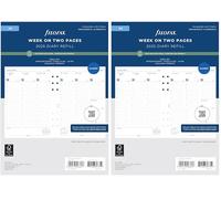 A5 Week on two pages English column format recycled paper 2025 (Pack of 2)