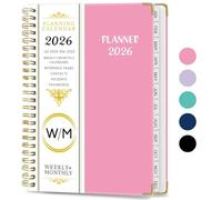 A5 Weekly Planner Notebook -（8.5" x 6.2"）142 Pages with Waterproof Cover, Dated Organizer for Work & Personal Scheduling (Pink)