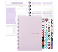 A5 Weekly Planner Notebook, Undated To Do List Notebook Diary 52 weeks of Daily Planner tracking for Daily life, Work, Students