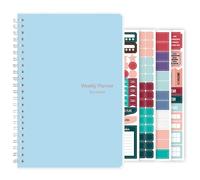 A5 Weekly Planner Notebook, Undated To Do List Notebook Diary, weeks of Daily Planner tracking for Daily life, Work, Students (Blue)