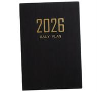 A5 Weekly Planner with Calendar 2025 for office workers and Professionals Textured PU Leather Cover for Daily Task Planning and Organisation (Black, 20.6x14.5x1 cm)