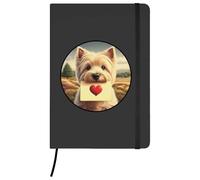 A5 'West Highland Terrier Love Note' Black Hardcover Ruled Notebook (NB00075600)