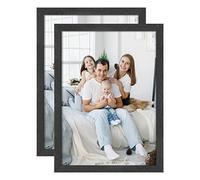 A5 Wood Photo Picture Frame,15x21cm Black Certificate Frames with Perspex Glass for Wall Display Horizontally or Vertically in Living Room Bedroom Gallery,Set of 2