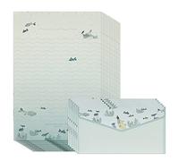 A5 Writing Paper and Envelopes Set - Lined Letter Paper, Cute Floral Designs, 60 Sheets and 30 Envelopes for Office, Home, School