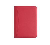 A5 Zipped Calculator Office Book Loose-Leaf Notebook Conference Book -A6 red