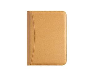 A5 Zipped Calculator Office Book Loose-Leaf Notes Meeting Book -A6 Yellow