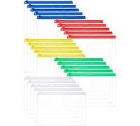 A5 Zipper File Pockets Pack of 24 Plastic Zip Folders (Pack of 24 Green)
