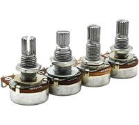 A500k Audio Taper Potentiometer 4-Pack - 18mm Split Shaft 500K Log Pot for Electric Guitar Bass Volume Tone Control Replacement