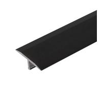 A55 18mm Anodised Aluminium Threshold Trim T Bar Transition Strip For Tiles - Black, 1.0M