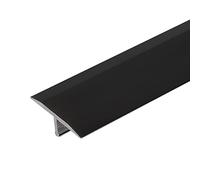 A56 26mm Anodised Aluminium Threshold Trim T Bar Transition Strip for Tiles - Black, 2.5m