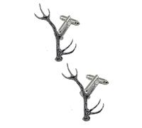 A58 Red Stag Antler BLACK fine English pewter design cufflinks
