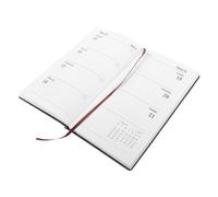 A6 2027 Planner Notebook with Faux Leather Cover for Daily Tasks | Pink Pocket Format, Paper Pages with Time Blocking, Smooth Writing Surface, Appointment Overview, Minimalist Modern Style