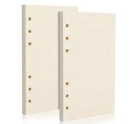 A6 6-Hole Blank Loose-Leaf Filler Paper - 2 Packs (80 Sheets per Pack), 100GSM,Beige Notebook Refill - Fits A6 6-Ring Binders for Office,Journaling,Planning,Notes. Double-sided writing supported