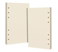 A6 6-Hole Blank Loose-Leaf Paper, Beige - Refill Pages for Standard A6 6-Ring Binder, Journals, Planners - Double-Sided with No Bleed-Through - Pack of 2 (80 Sheets per Pack)