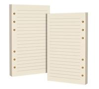A6 6-Hole Lined Loose-Leaf Paper, Beige - Refill Pages for Standard A6 6-Ring Binder, Journals, Planners - Double-Sided with No Bleed-Through - Pack of 2 (80 Sheets per Pack)
