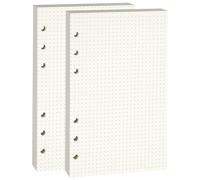 A6 6-Hole Pre-Punched Cream(Beige) Dotted Loose-Leaf Paper,100GSM Double-Sided Writing with No Bleed Through, Fits A6 6-Ring Binder, Perfect for Fountain and Gel Pens(2 Packs)