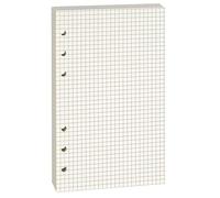 A6 6-Hole Pre-Punched Cream(Beige) Grid Loose-Leaf Paper, 100GSM Double-Sided Writing with No Bleed Through, Fits A6 6-Ring Binder, Perfect for Fountain and Gel Pens