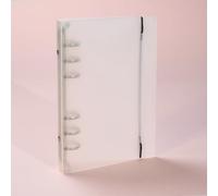 A6 6-Ring Binder, Translucent PP Roud Ring Protector, 6-Hole Pocket Notebook Refill Binder with Elastic Closure, Portable Planner for Journal, Notes, Sketches