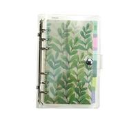 A6 6-Ring Loose Leaf Binder Journal from Chris.W, w/ 80 Insert Pages(Dot Grid/Square Grid/Ruled/Blank) + 6 Index Divider Tabs + 1 Clear Page Maker + 1 Ziplock Pouch Included, Refillable