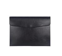 A6 A4 Leather File Folder Data Package Document Bag Card Holder Briefcase Contract Bill File Bag School Office Supplies(Black-A4)