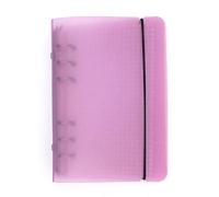 A6/ A5 6-Holes Colorful PP Cover Round Ring Binder Personal Organizer for Loose Leaf Sheet Refill Notebook/DIY Scrapbooking (Pink, A6 Mini Set)