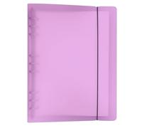 A6/ A5 6-Holes Colorful PP Cover Round Ring View Binder File Folder for Loose Leaf Sheet Protectors(Pink,B5 9 Holes Mini Set)