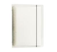 A6/ A5 6-Holes Colorful PP Cover Round Ring View Binder File Folder for Loose Leaf Sheet Protectors(White,B5 26 Holes Mini Set)