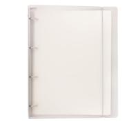 A6/ A5 6-Holes Colorful PP Cover Round Ring View Binder File Folder for Loose Leaf Sheet Protectors(White,A4 4 Holes Mini Set)