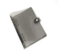 A6 A5 6-Holes Colorful PVC Cover Round Ring View Binder with Snap Button Closure File Folder (Black, A6 Mini Set)