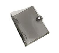 A6 A5 6-Holes Colorful PVC Cover Round Ring View Binder with Snap Button Closure File Folder (Black, A6 Combo)