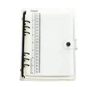 A6 A5 6-Holes Colorful PVC Cover Round Ring View Binder with Snap Button Closure File Folder (Black Ink, A5 Combo)