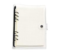 A6 A5 6-Holes Colorful PVC Cover Round Ring View Binder with Snap Button Closure File Folder (Black Ink, A5 mini Set)
