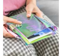 A6 A5 6-Holes Colorful PVC Cover Round Ring View Binder with Snap Button Closure File Folder (Laser, A5 Combo)