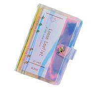 A6 A5 6-Holes Colorful PVC Cover Round Ring View Binder with Snap Button Closure File Folder (Laser, A6 Mini Set)