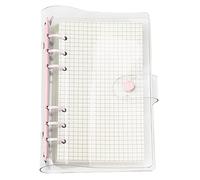 A6 A5 6-Holes Colorful PVC Cover Round Ring View Binder with Snap Button Closure File Folder (Parfait Pink, A6 mini Set)