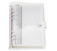 A6 A5 6-Holes Colorful PVC Cover Round Ring View Binder with Snap Button Closure File Folder (Parfait Pink, A5 Combo)