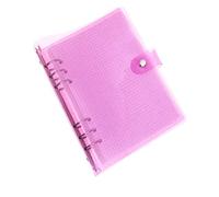 A6 A5 6-Holes Colorful PVC Cover Round Ring View Binder with Snap Button Closure File Folder (Pink Dot, A5 Mini Set)