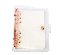 A6 A5 6-Holes Colorful PVC Cover Round Ring View Binder with Snap Button Closure File Folder (Rose Gold, A6 mini Set)